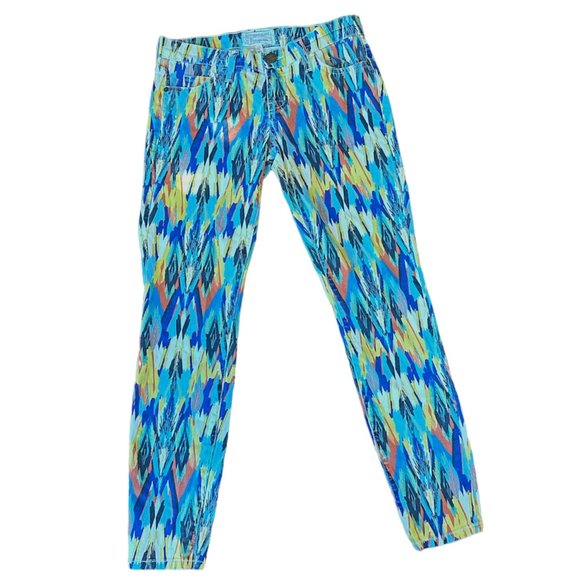 Current/Elliott colorful geometric multi arrow stiletto skinny jeans - Picture 3 of 8